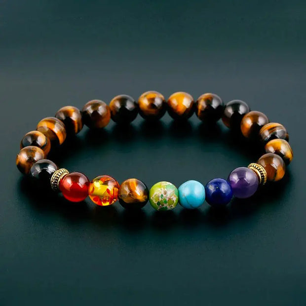 Bracelet 7 Chakras - Protection Oeil de Tigre
