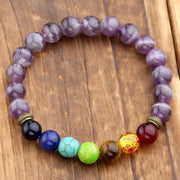Bracelet 7 Chakras et Améthyste