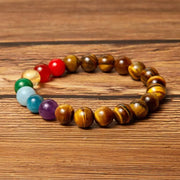 Bracelet 7 Chakras et Oeil de tigre