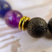 Bracelet 7 Chakras et Pierre de Lave