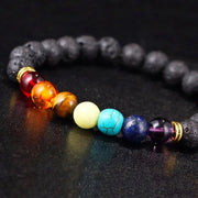 Bracelet 7 Chakras et Pierre de Lave