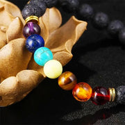 Bracelet 7 Chakras et Pierre de Lave