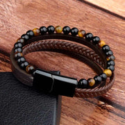 Bracelet Cuir et Oeil de Tigre