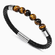 Bracelet Homme Oeil de Tigre et Cuir