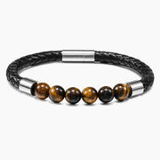 Bracelet Homme Oeil de Tigre et Cuir
