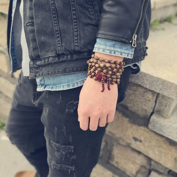 Bracelet Mala Tibétain 108 perles en Bois de bodhi
