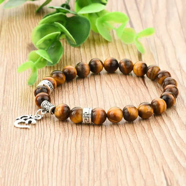 Bracelet Oeil De Tigre Aum (Om)