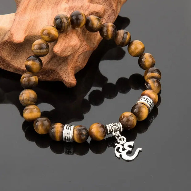 Bracelet Oeil De Tigre Aum (Om)
