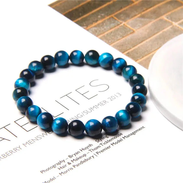Bracelet Oeil de Tigre Bleu
