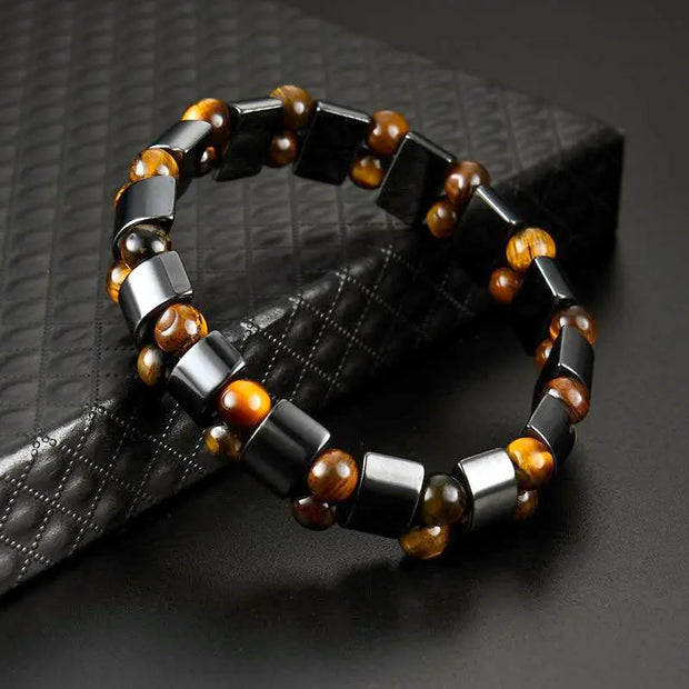 Bracelet Oeil de Tigre et Hématite
