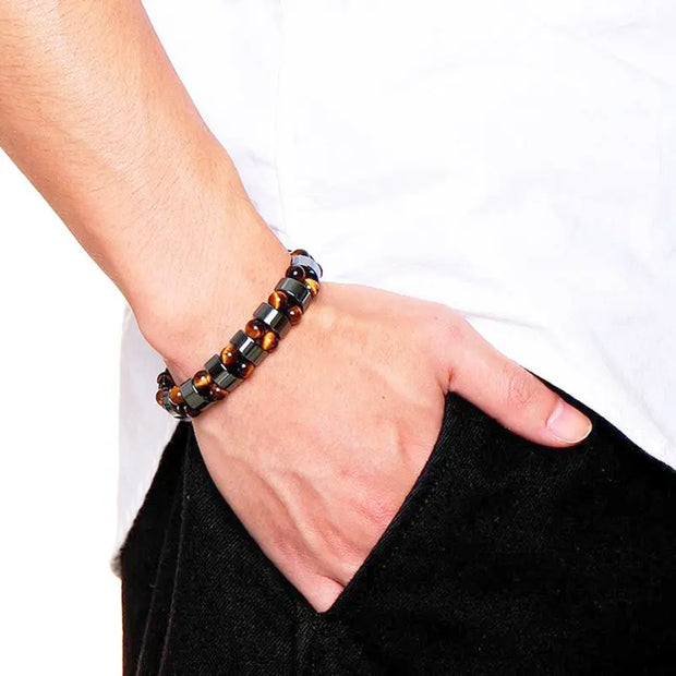 Bracelet Oeil de Tigre et Hématite