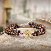 Bracelet Shamballa Oeil de Tigre Aum