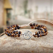Bracelet Shamballa Oeil de Tigre Aum