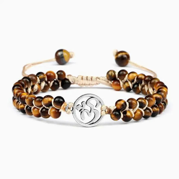 Bracelet Shamballa Oeil de Tigre Aum