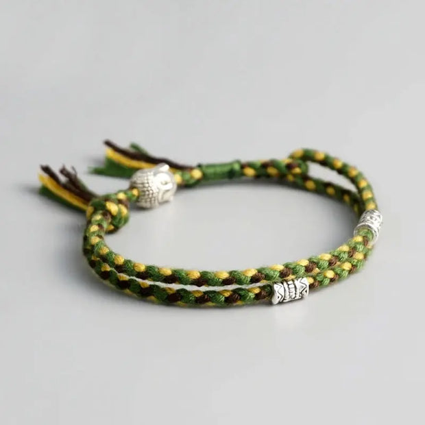 Bracelet Tibétain Bouddha Vert Jaune