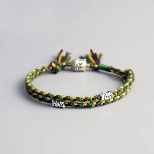 Bracelet Tibétain Bouddha Vert Jaune