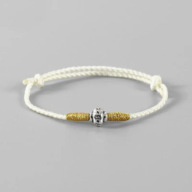 Bracelet Tibétain Mantra Om Blanc