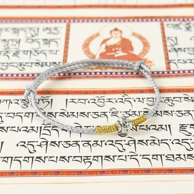 Bracelet Tibétain Mantra Om Gris