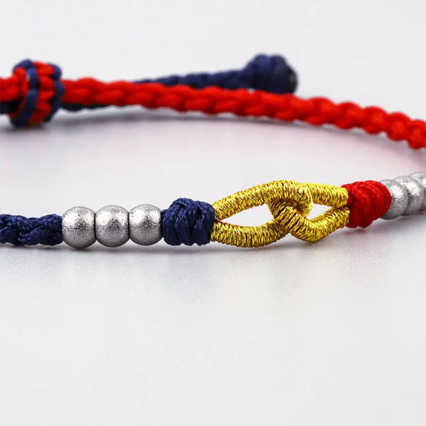 Bracelet Tibétain Noeud Rouge et Bleu