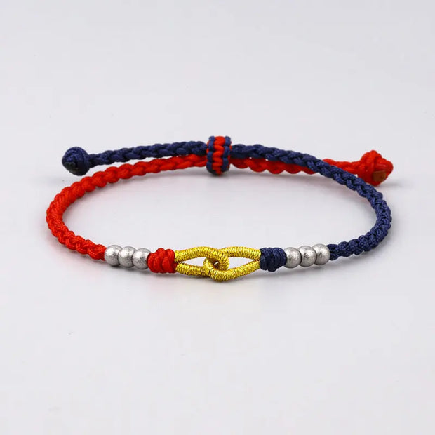 Bracelet Tibétain Noeud Rouge et Bleu