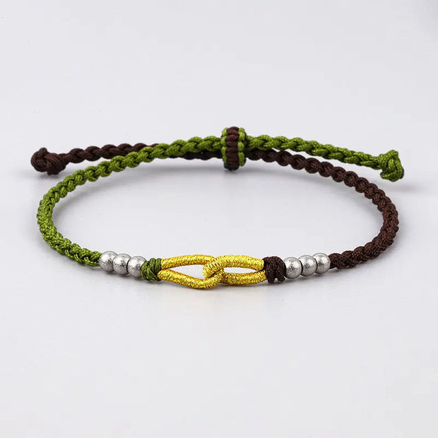 Bracelet Tibétain Noeud Vert et Noir