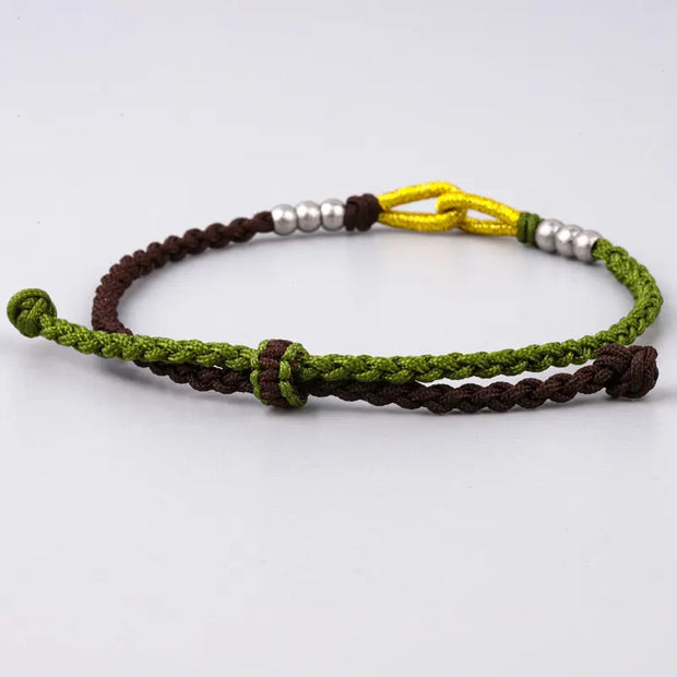 Bracelet Tibétain Noeud Vert et Noir