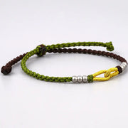 Bracelet Tibétain Noeud Vert et Noir