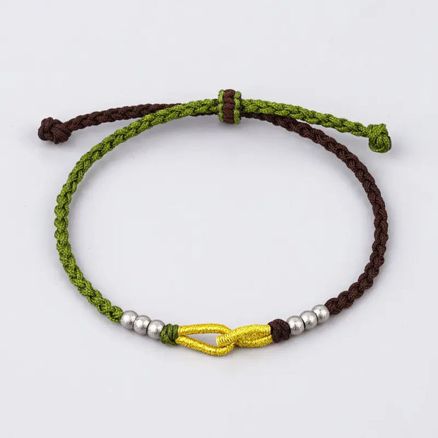 Bracelet Tibétain Noeud Vert et Noir