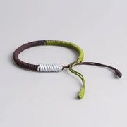 Bracelet Tibétain Noir Blanc Vert