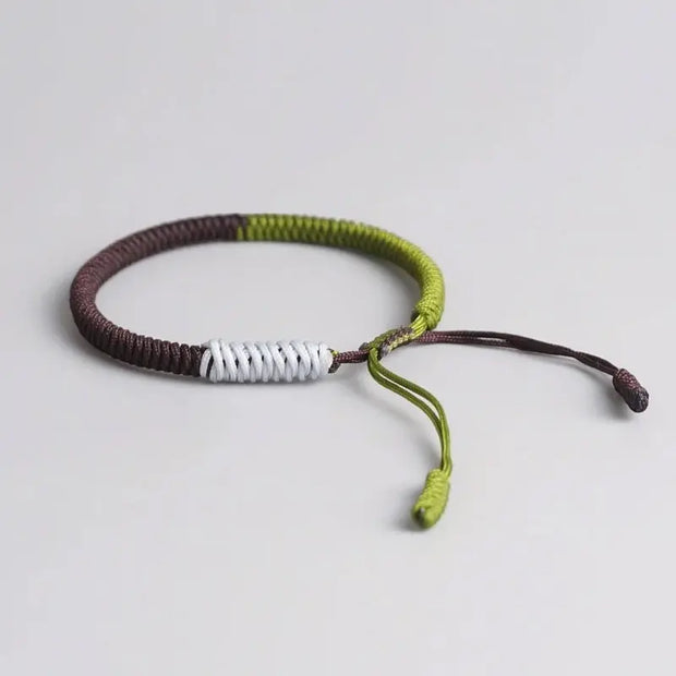 Bracelet Tibétain Noir Blanc Vert