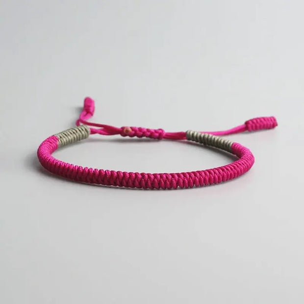 Bracelet Tibétain Rose et Gris