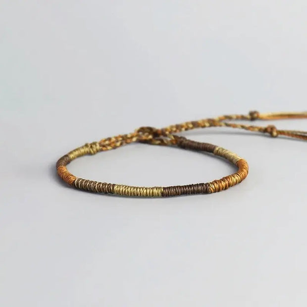 Bracelet Tibétain Tressage Indien Marron
