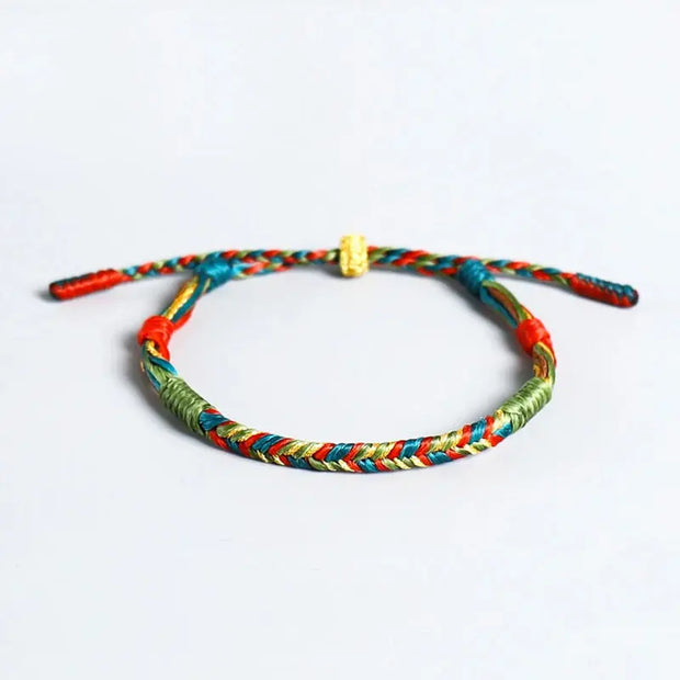 Bracelet Tibétain Tressé Coloré