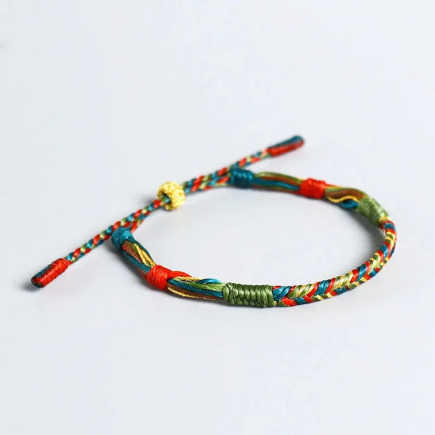 Bracelet Tibétain Tressé Coloré