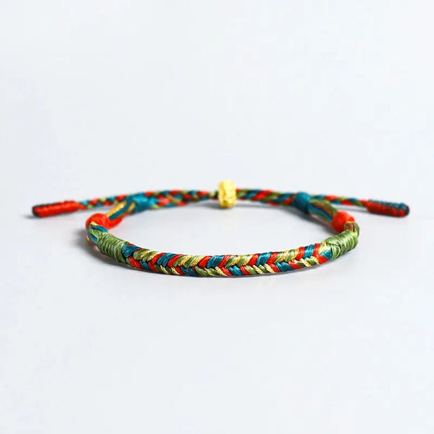 Bracelet Tibétain Tressé Coloré