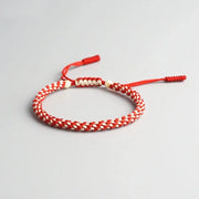 Bracelet Tibétain Tressé Rouge et Blanc