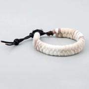 Bracelet Tibétain XXL Beige et Blanc