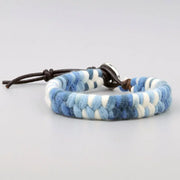 Bracelet Tibétain XXL Bleu et Blanc