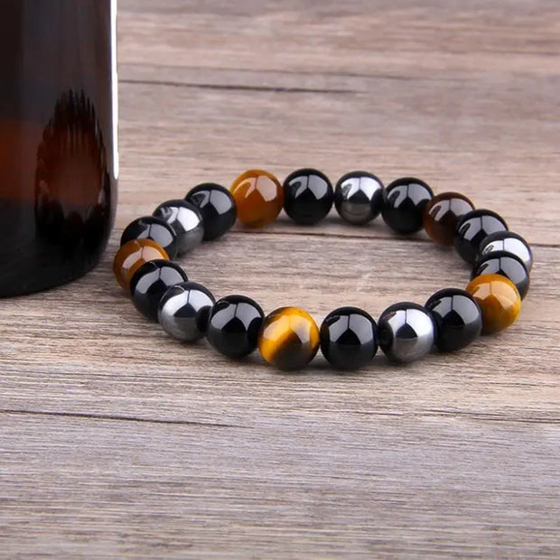 Bracelet Triple Protection en Pierres Naturelles