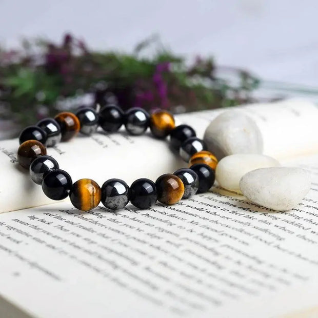 Bracelet Triple Protection en Pierres Naturelles