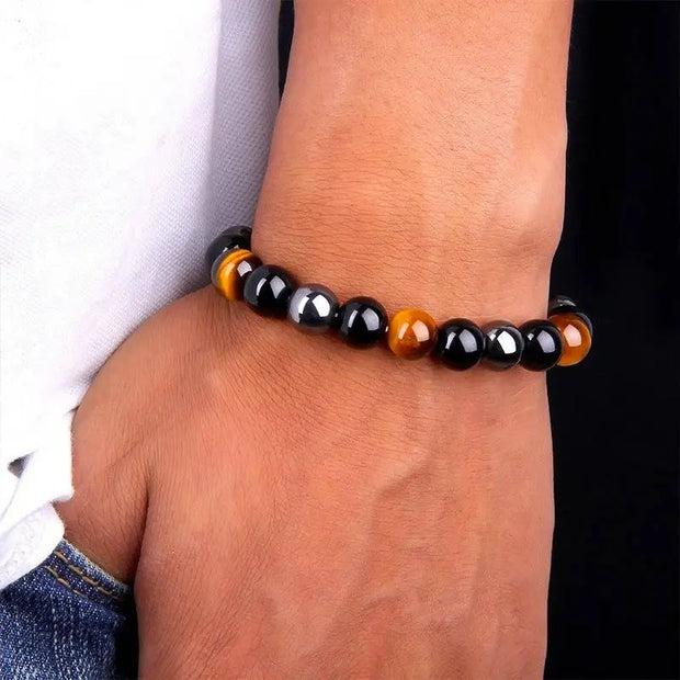 Bracelet Triple Protection en Pierres Naturelles
