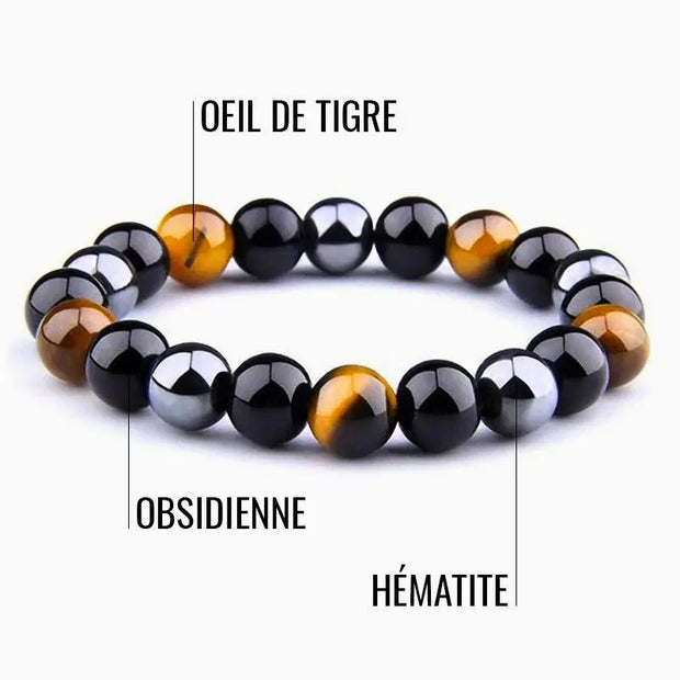 Bracelet Triple Protection en Pierres Naturelles