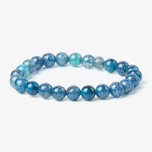 Bracelet en Agate Bleue Craquelée