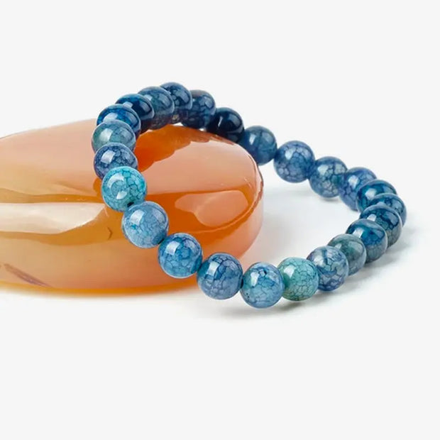 Bracelet en Agate Bleue Craquelée
