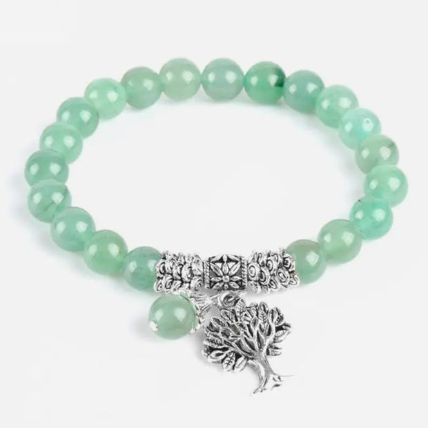 Bracelet en Aventurine et Arbre de Vie