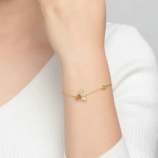 Bracelet en Citrine - Abeille Elégante