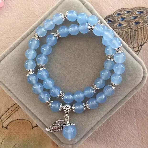 Bracelet en Cristal de Roche Bleuté