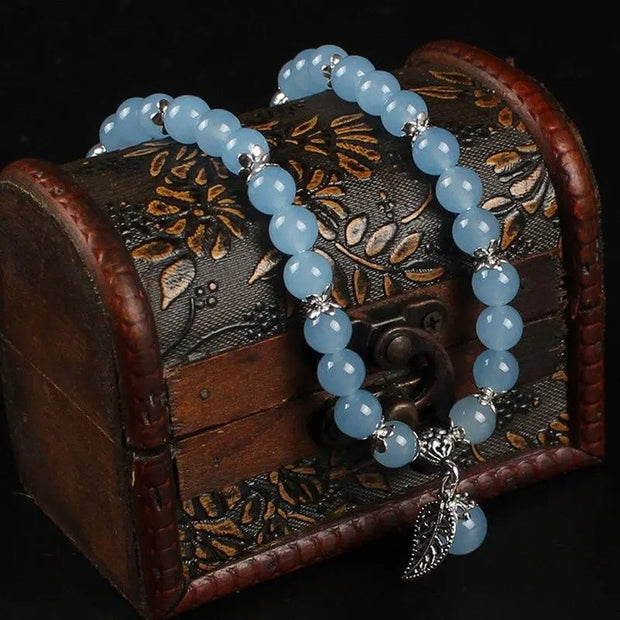 Bracelet en Cristal de Roche Bleuté