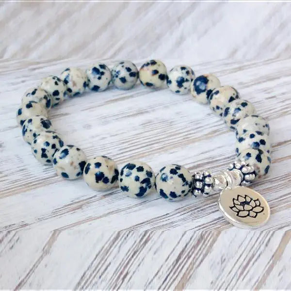 Bracelet en Jaspe Dalmatien