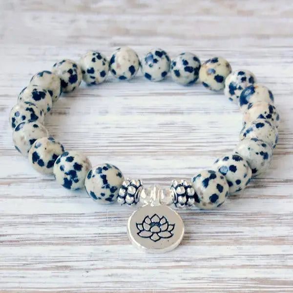 Bracelet en Jaspe Dalmatien